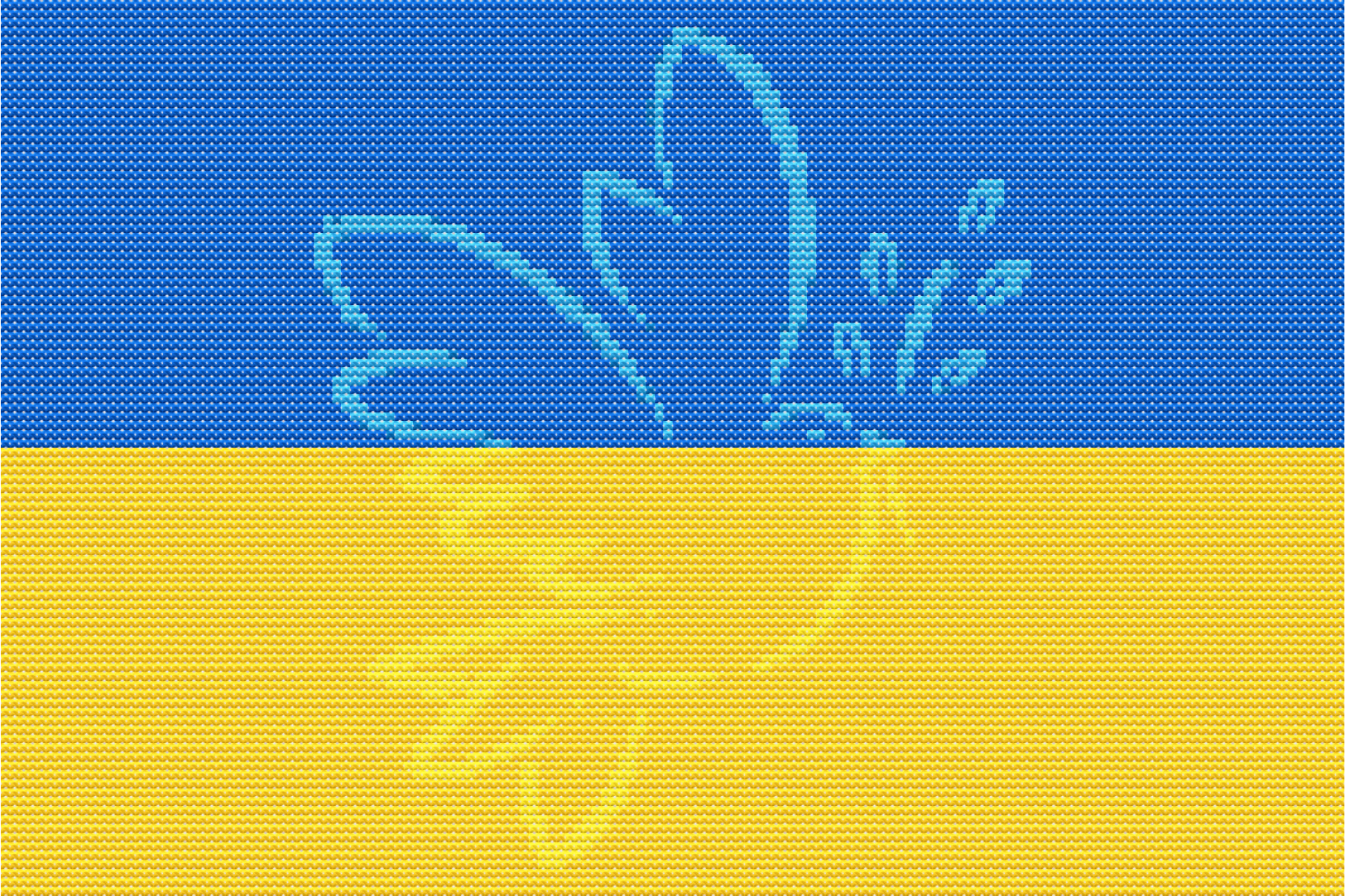 Cхема вишивки хрестом: Україна. Прапор. Голуб